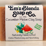 Cucumber Melon & Clay Soap | Detoxifying Cleanser for Oily and Combination Skin    Em'z Blendz Soap Co.