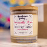 Romantic Rose Soy Wax Candle in Glass Jar with Bamboo Lid | Enchanting Aroma    Em'z Blendz Soap Co.