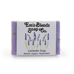 Guest Soap | Handcrafted Organic Boutique Hotel, Inn Guest Amenity Mini Soap Bars Herbal Lavender Stock Wrapped (Emz Blendz label) 100 Em'z Blendz Soap Co.