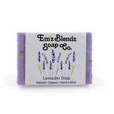 Guest Soap | Handcrafted Organic Boutique Hotel, Inn Guest Amenity Mini Soap Bars Herbal Lavender Stock Wrapped (Emz Blendz label) 100 Em'z Blendz Soap Co.