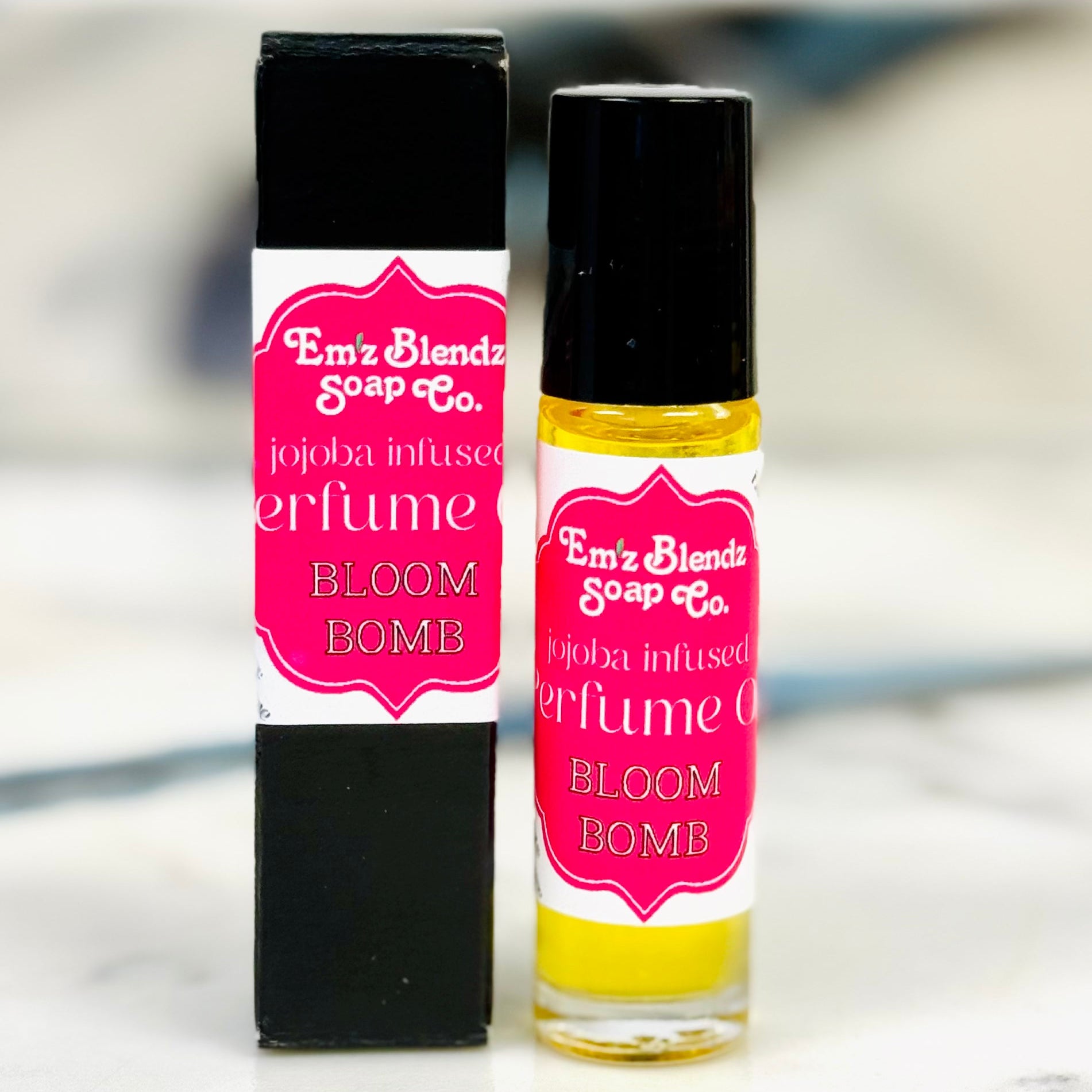 Bloom Bomb Perfume Oil | Our Artisanal Take on FlowerBomb in Jojoba Em'z Blendz Soap Co.