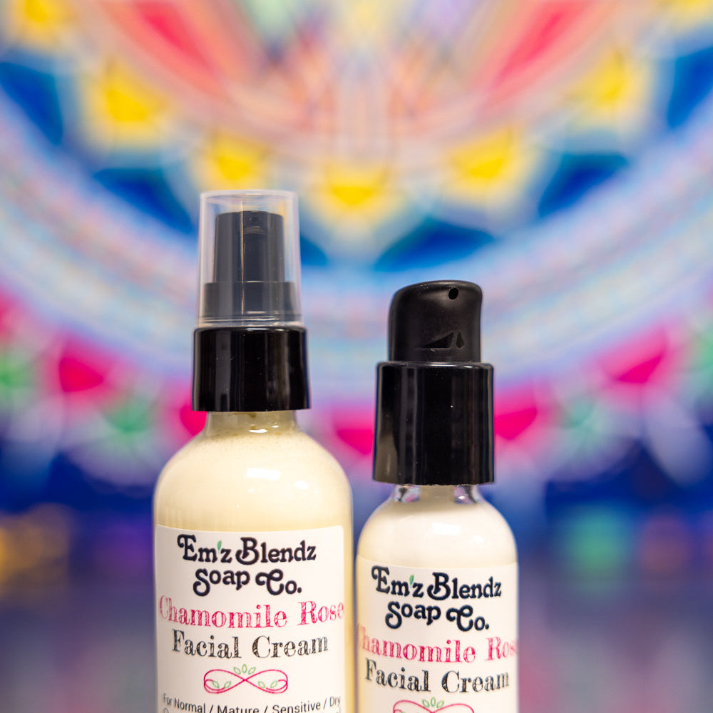 Chamomile Rose Facial Cream | Anti-inflammatory, Replenishing Daily Hydration    Em'z Blendz Soap Co.