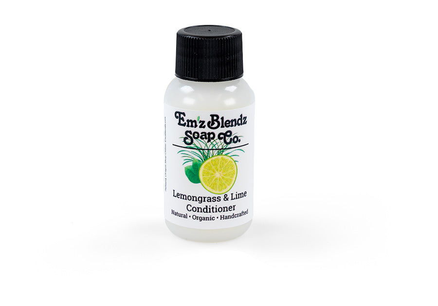 Guest Conditioner | Handmade Natural Boutique Hotel, B&B, Inn Guest Travel-size Amenity Creamy Hair Conditioner Zesty Lemongrass and Lime 100 Stock Wrapped Em'z Blendz Soap Co.