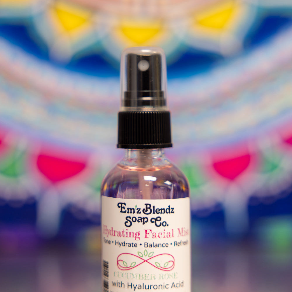 Hydrating Facial Mist | Cucumber Rose with Hyaluronic Acid    Em'z Blendz Soap Co.