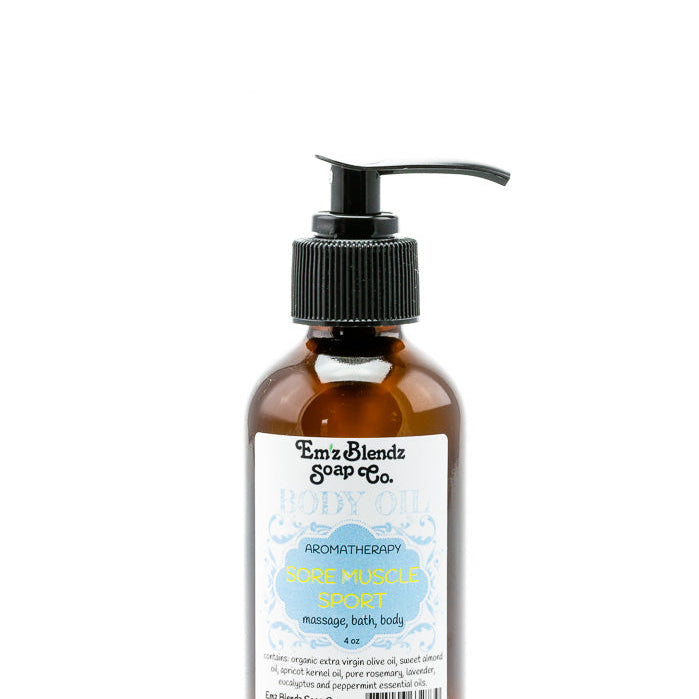 Therapeutic Body Oil Serum | Sore Muscle Sport    Em'z Blendz Soap Co.