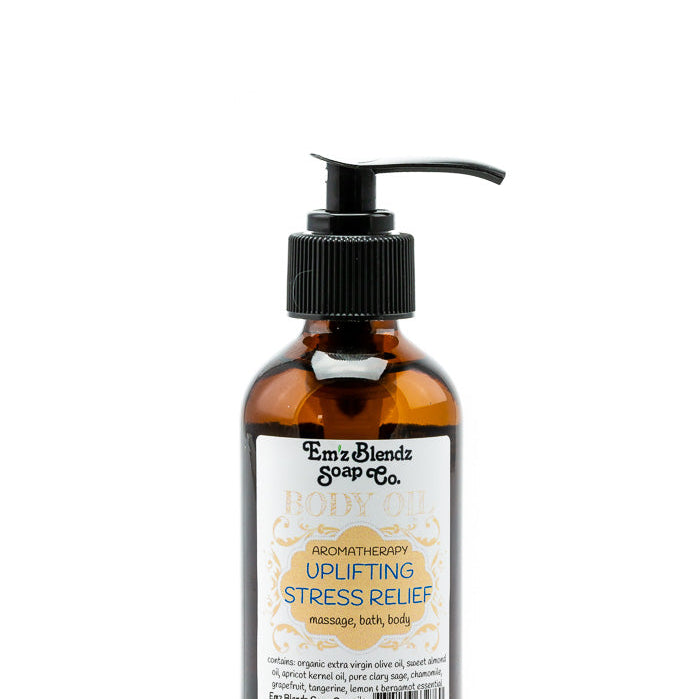 Therapeutic Body Oil Serum | Uplifting Stress Relief    Em'z Blendz Soap Co.