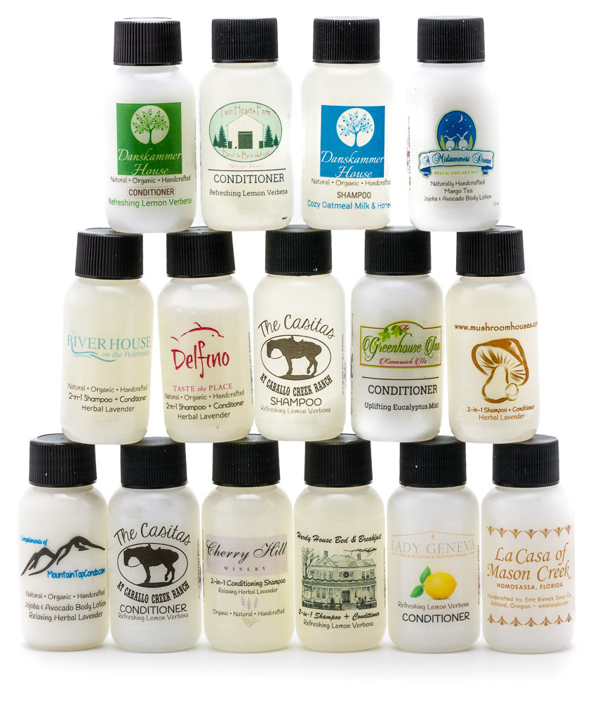 Guest Conditioner | Handmade Natural Boutique Hotel, B&B, Inn Guest Travel-size Amenity Creamy Hair Conditioner    Em'z Blendz Soap Co.