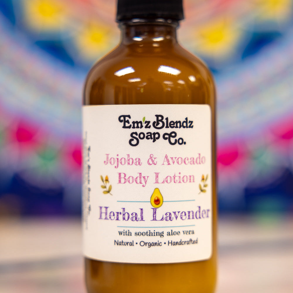 Herbal Lavender | Jojoba & Avocado Body Lotion | Daily Hydration    Em'z Blendz Soap Co.