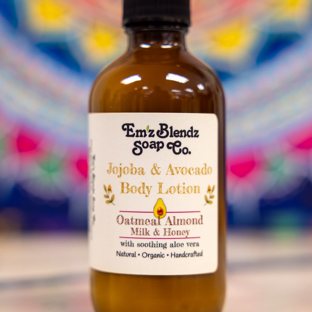 Oatmeal Almond Milk & Honey | Jojoba & Avocado Body Lotion | Daily Hydration    Em'z Blendz Soap Co.