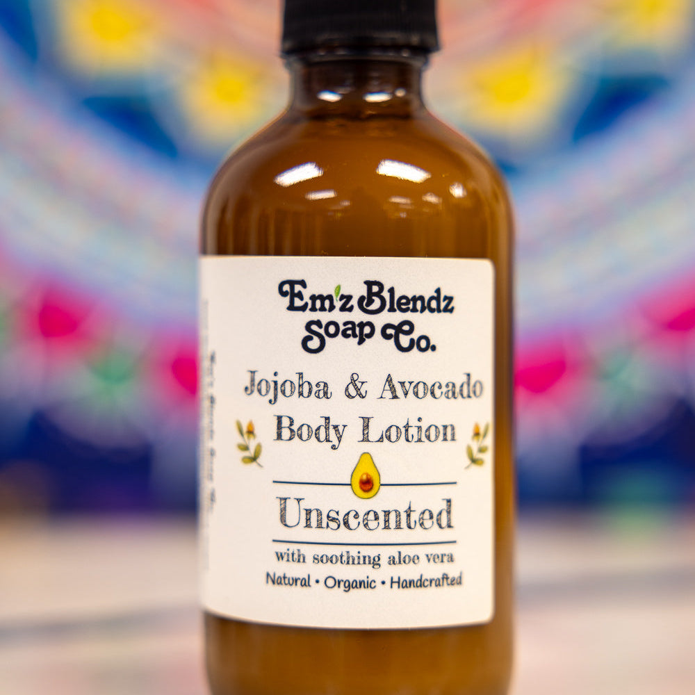 Unscented | Jojoba & Avocado Body Lotion | Daily Hydration    Em'z Blendz Soap Co.