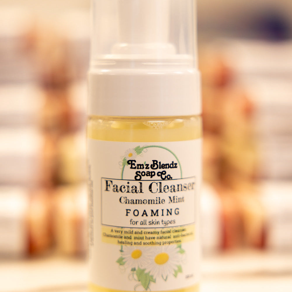 Whipped Chamomile Mint Facial Cleanser | Soft, Refreshing, and Gentle Cleanse    Em'z Blendz Soap Co.