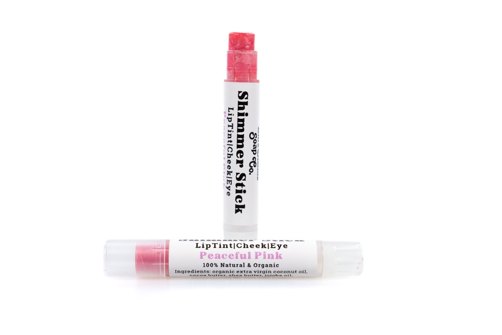 Peaceful Pink Shimmer Stick | Radiant & Versatile Beauty Essential    Em'z Blendz Soap Co.